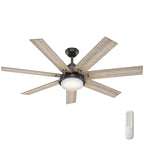 Ventilateur de plafond Hunter WiFi Whittington avec lumière LED, télécommande portable - Moulin à vent - Industriel, Ferme, Rustique - VENTILATEUR INTELLIGENT !