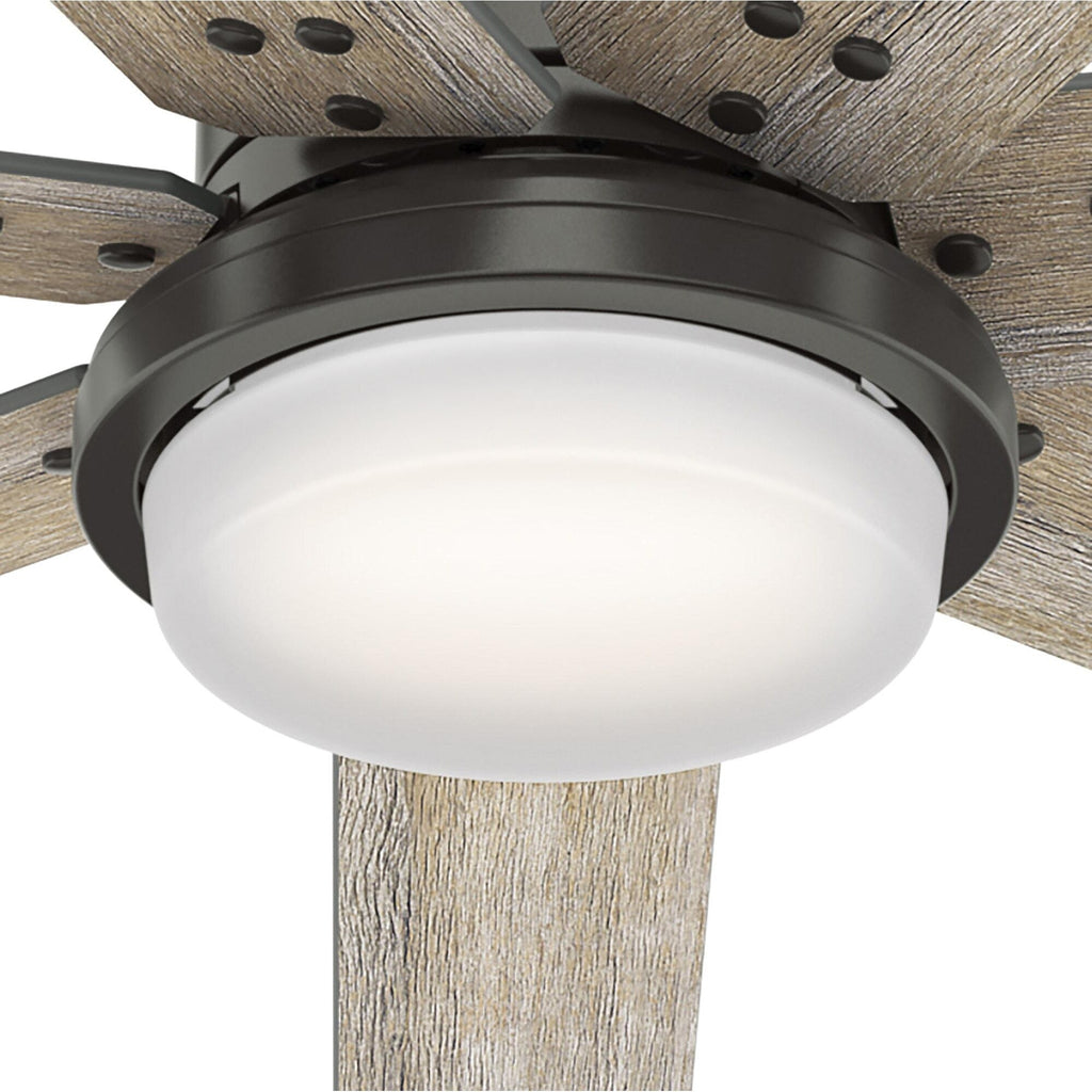 Ventilateur de plafond Hunter WiFi Whittington avec lumière LED, télécommande portable - Moulin à vent - Industriel, Ferme, Rustique - VENTILATEUR INTELLIGENT !