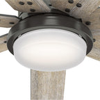 Ventilateur de plafond Hunter WiFi Whittington avec lumière LED, télécommande portable - Moulin à vent - Industriel, Ferme, Rustique - VENTILATEUR INTELLIGENT !