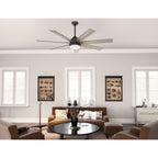 Ventilateur de plafond Hunter WiFi Whittington avec lumière LED, télécommande portable - Moulin à vent - Industriel, Ferme, Rustique - VENTILATEUR INTELLIGENT !