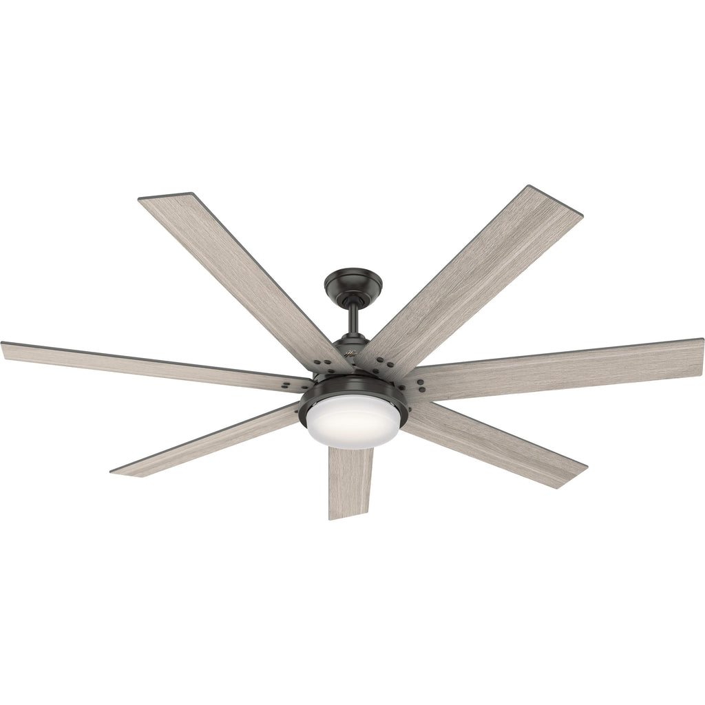 Ventilateur de plafond Hunter WiFi Whittington avec lumière LED, télécommande portable - Moulin à vent - Industriel, Ferme, Rustique - VENTILATEUR INTELLIGENT !