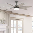 Ventilateur de plafond Hunter WiFi Whittington avec lumière LED, télécommande portable - Moulin à vent - Industriel, Ferme, Rustique - VENTILATEUR INTELLIGENT !