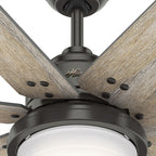 Ventilateur de plafond Hunter WiFi Whittington avec lumière LED, télécommande portable - Moulin à vent - Industriel, Ferme, Rustique - VENTILATEUR INTELLIGENT !