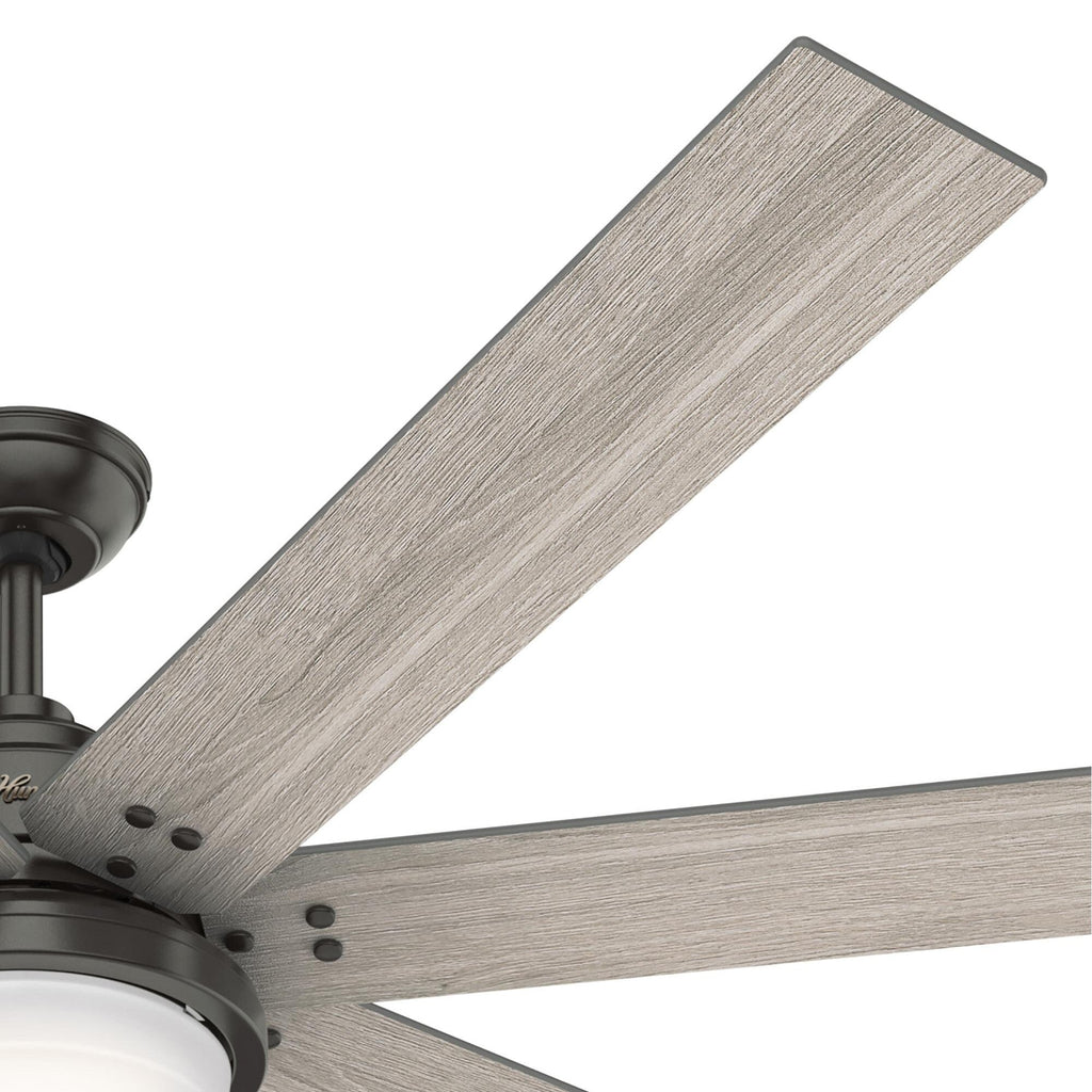 Ventilateur de plafond Hunter WiFi Whittington avec lumière LED, télécommande portable - Moulin à vent - Industriel, Ferme, Rustique - VENTILATEUR INTELLIGENT !