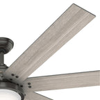 Ventilateur de plafond Hunter WiFi Whittington avec lumière LED, télécommande portable - Moulin à vent - Industriel, Ferme, Rustique - VENTILATEUR INTELLIGENT !