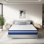 Matelas à ressorts SweDrea 25 cm mi-ferme à plateau-coussin pour soulager les maux de dos et rafraîchir, certifié CertiPUR-US, SGS et OEKO-TEX.