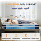 Matelas à ressorts SweDrea 25 cm mi-ferme à plateau-coussin pour soulager les maux de dos et rafraîchir, certifié CertiPUR-US, SGS et OEKO-TEX.