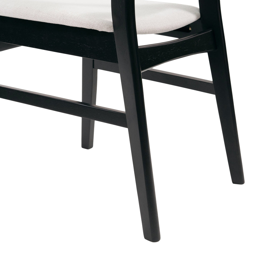 Chaise de salle à manger Abrielle en bois d'hévéa rembourrée de style milieu de siècle (lot de 2) par Christopher Knight Home