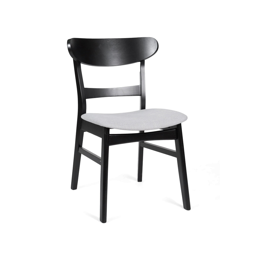 Chaise de salle à manger Abrielle en bois d'hévéa rembourrée de style milieu de siècle (lot de 2) par Christopher Knight Home