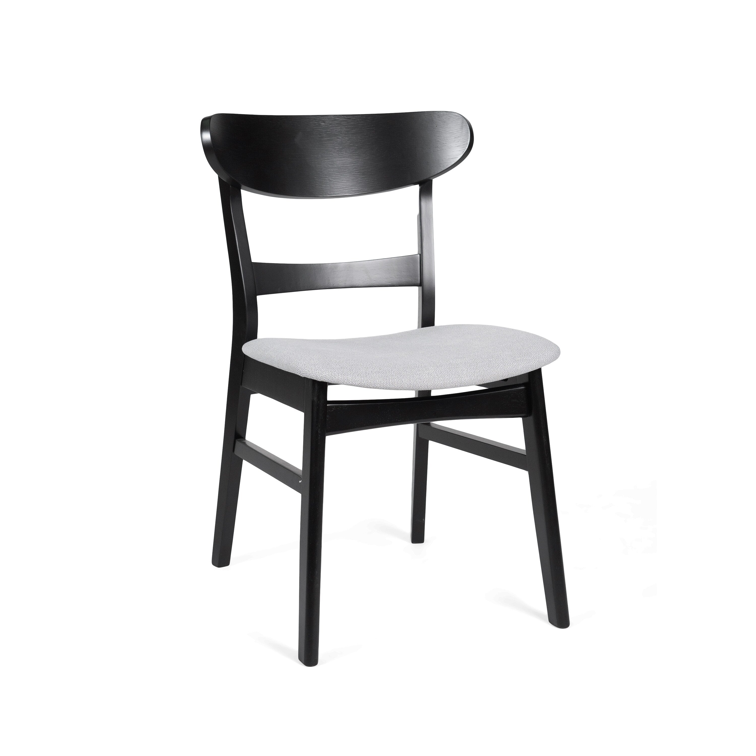 Chaise de salle à manger Abrielle en bois d'hévéa rembourrée de style milieu de siècle (lot de 2) par Christopher Knight Home