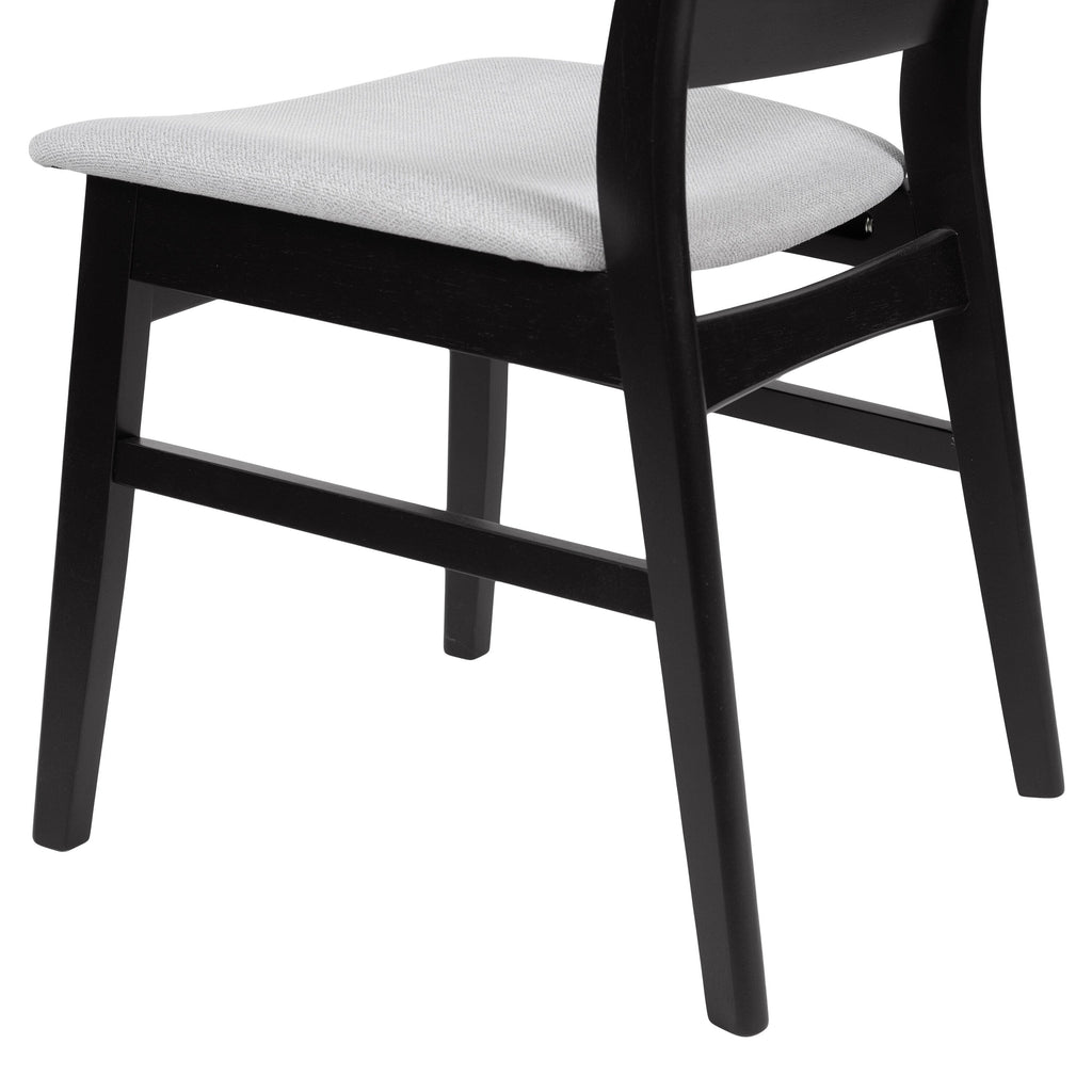 Chaise de salle à manger Abrielle en bois d'hévéa rembourrée de style milieu de siècle (lot de 2) par Christopher Knight Home