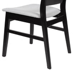 Chaise de salle à manger Abrielle en bois d'hévéa rembourrée de style milieu de siècle (lot de 2) par Christopher Knight Home