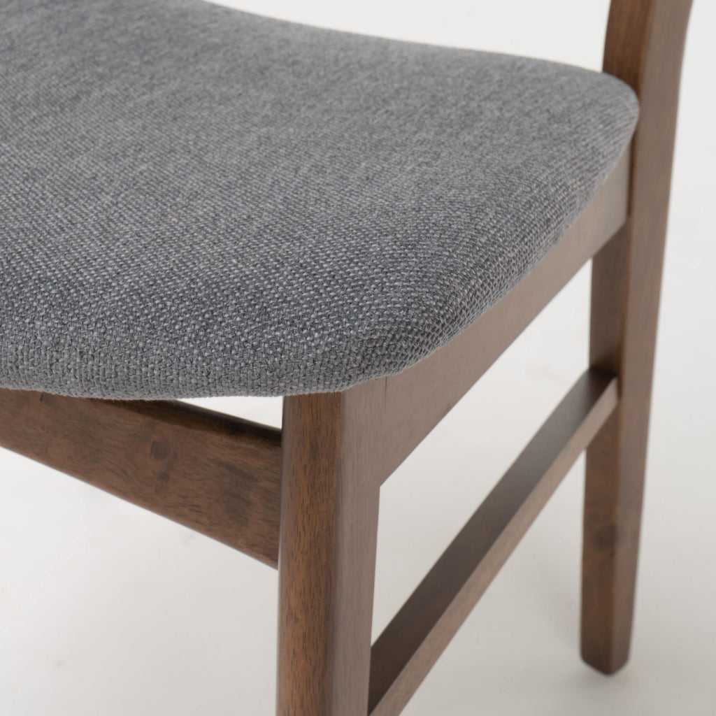 Chaise de salle à manger Abrielle en bois d'hévéa rembourrée de style milieu de siècle (lot de 2) par Christopher Knight Home