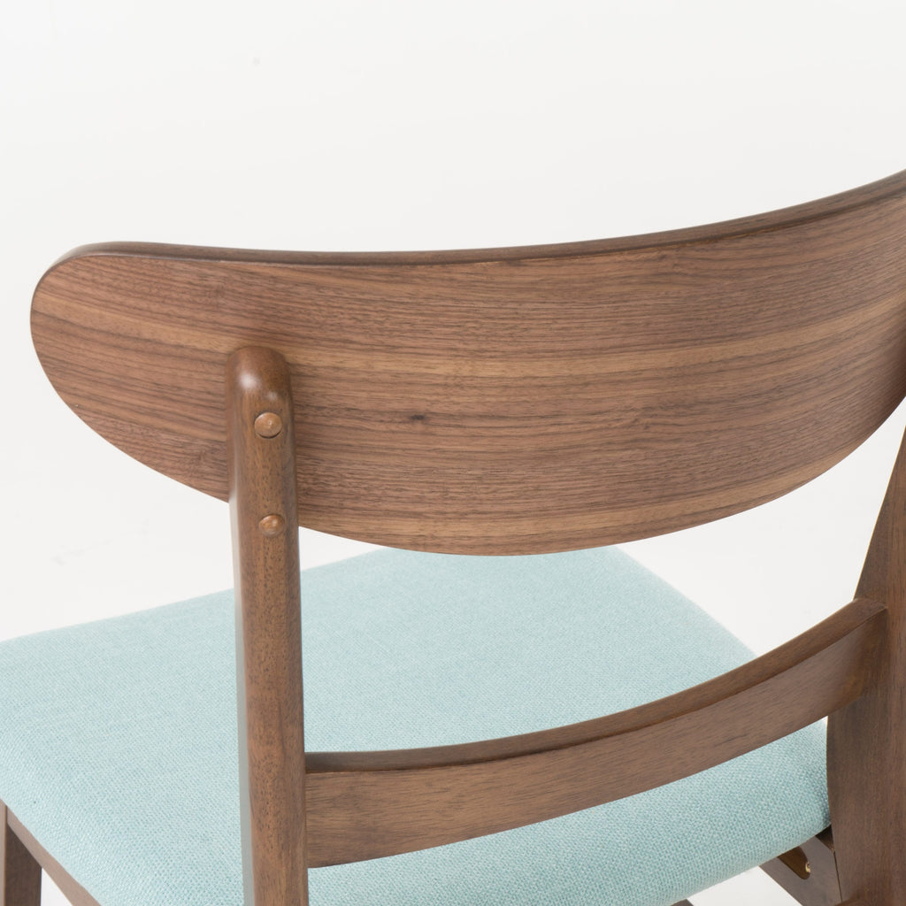 Chaise de salle à manger Abrielle en bois d'hévéa rembourrée de style milieu de siècle (lot de 2) par Christopher Knight Home
