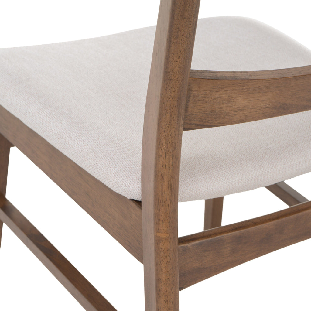 Chaise de salle à manger Abrielle en bois d'hévéa rembourrée de style milieu de siècle (lot de 2) par Christopher Knight Home