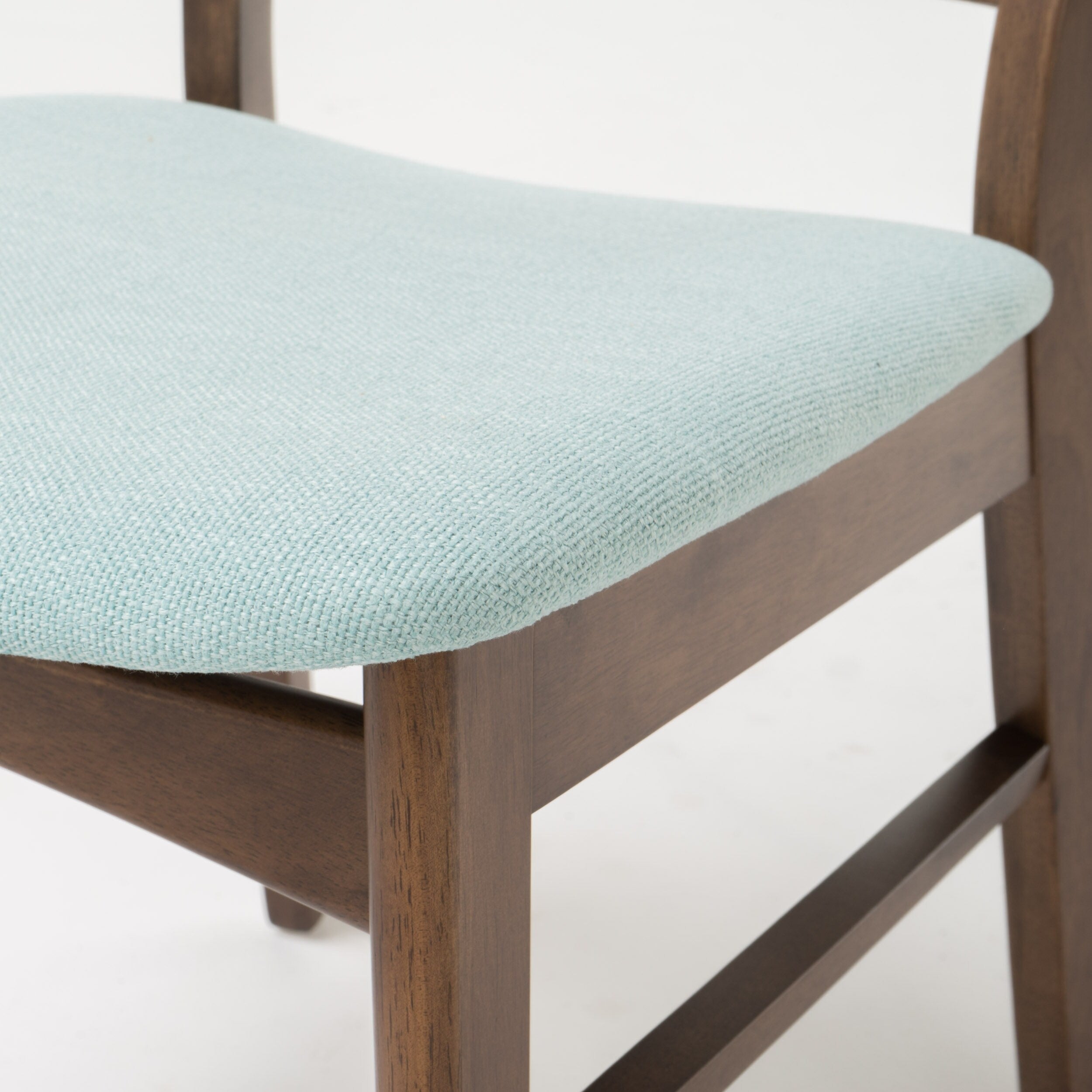 Chaise de salle à manger Abrielle en bois d'hévéa rembourrée de style milieu de siècle (lot de 2) par Christopher Knight Home
