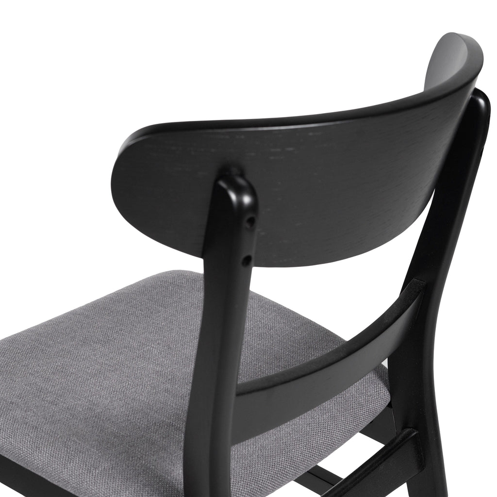 Chaise de salle à manger Abrielle en bois d'hévéa rembourrée de style milieu de siècle (lot de 2) par Christopher Knight Home