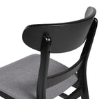 Chaise de salle à manger Abrielle en bois d'hévéa rembourrée de style milieu de siècle (lot de 2) par Christopher Knight Home
