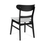 Chaise de salle à manger Abrielle en bois d'hévéa rembourrée de style milieu de siècle (lot de 2) par Christopher Knight Home