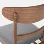 Chaise de salle à manger Abrielle en bois d'hévéa rembourrée de style milieu de siècle (lot de 2) par Christopher Knight Home