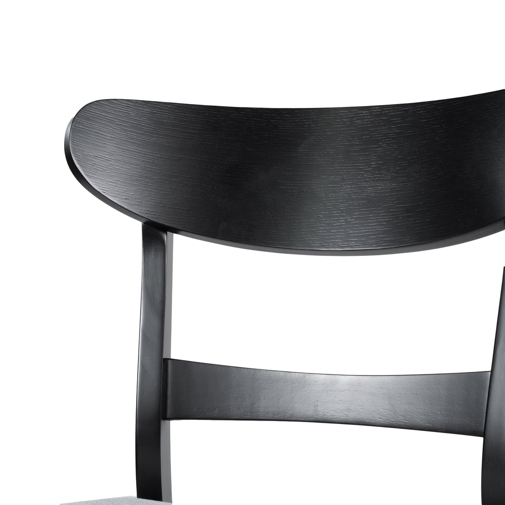 Chaise de salle à manger Abrielle en bois d'hévéa rembourrée de style milieu de siècle (lot de 2) par Christopher Knight Home