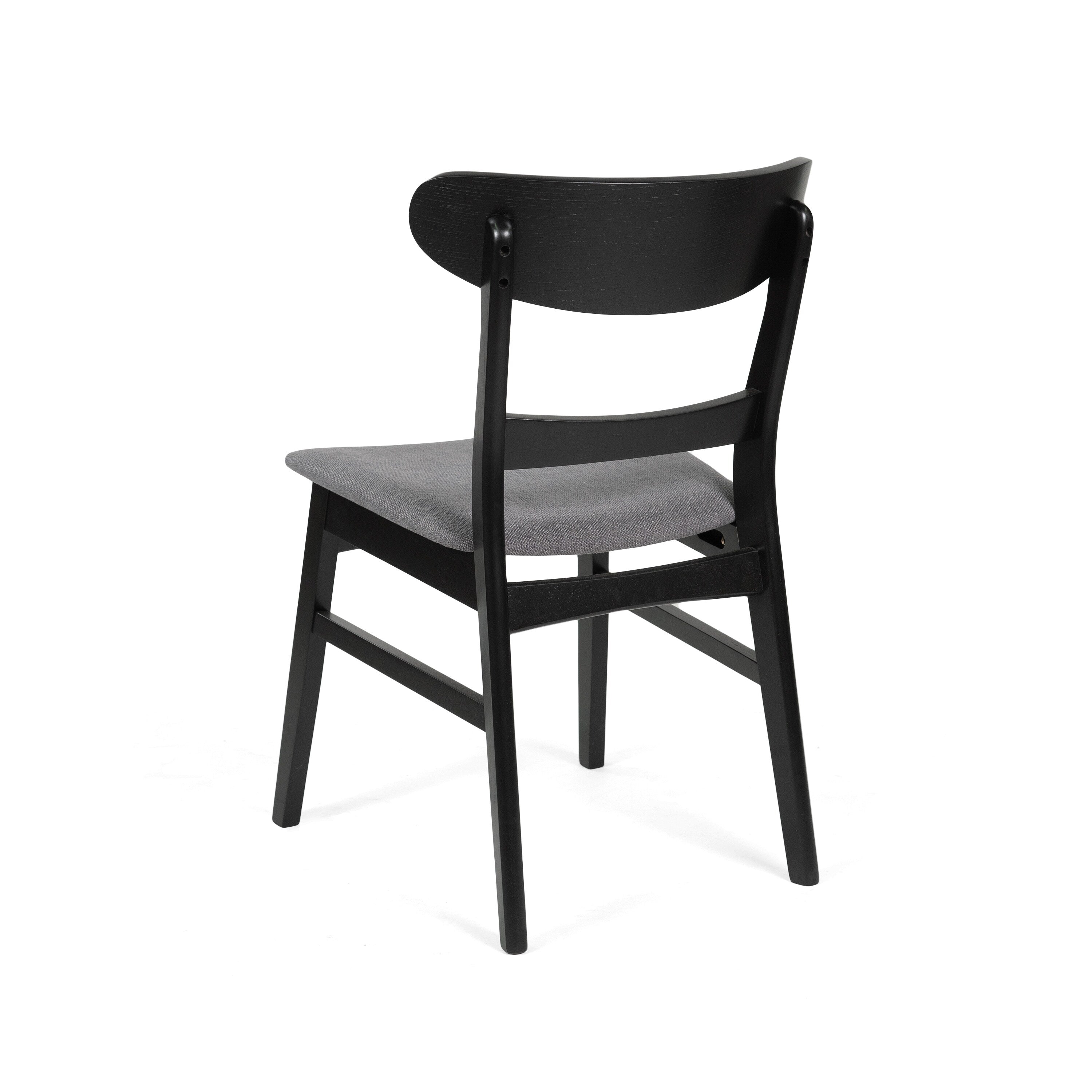 Chaise de salle à manger Abrielle en bois d'hévéa rembourrée de style milieu de siècle (lot de 2) par Christopher Knight Home