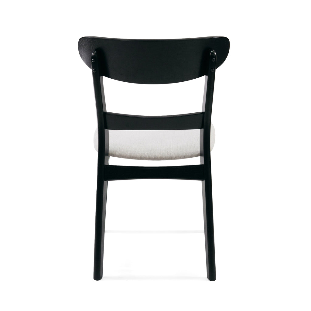 Chaise de salle à manger Abrielle en bois d'hévéa rembourrée de style milieu de siècle (lot de 2) par Christopher Knight Home