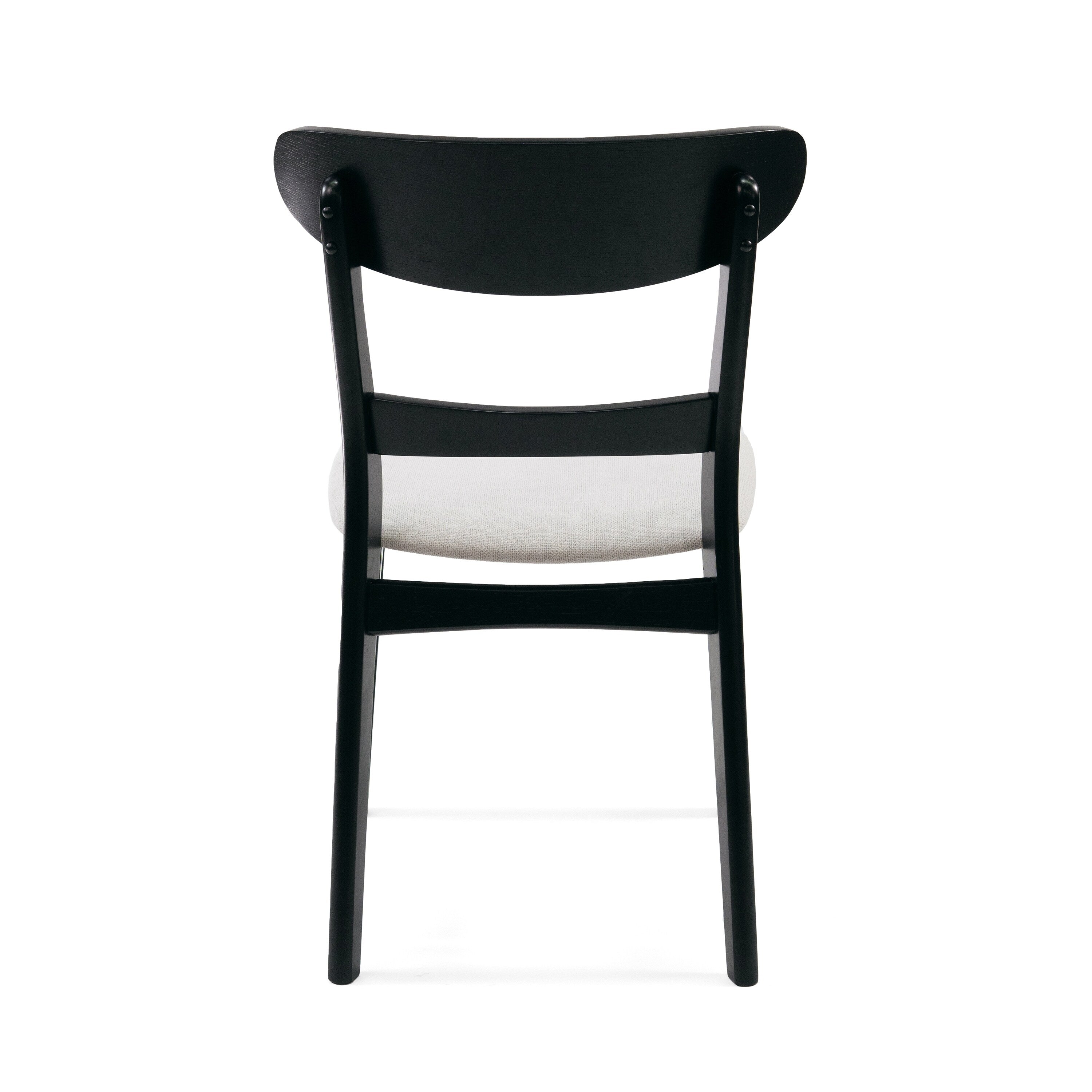 Chaise de salle à manger Abrielle en bois d'hévéa rembourrée de style milieu de siècle (lot de 2) par Christopher Knight Home