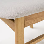 Chaise de salle à manger Abrielle en bois d'hévéa rembourrée de style milieu de siècle (lot de 2) par Christopher Knight Home