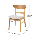 Chaise de salle à manger Abrielle en bois d'hévéa rembourrée de style milieu de siècle (lot de 2) par Christopher Knight Home