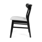 Chaise de salle à manger Abrielle en bois d'hévéa rembourrée de style milieu de siècle (lot de 2) par Christopher Knight Home