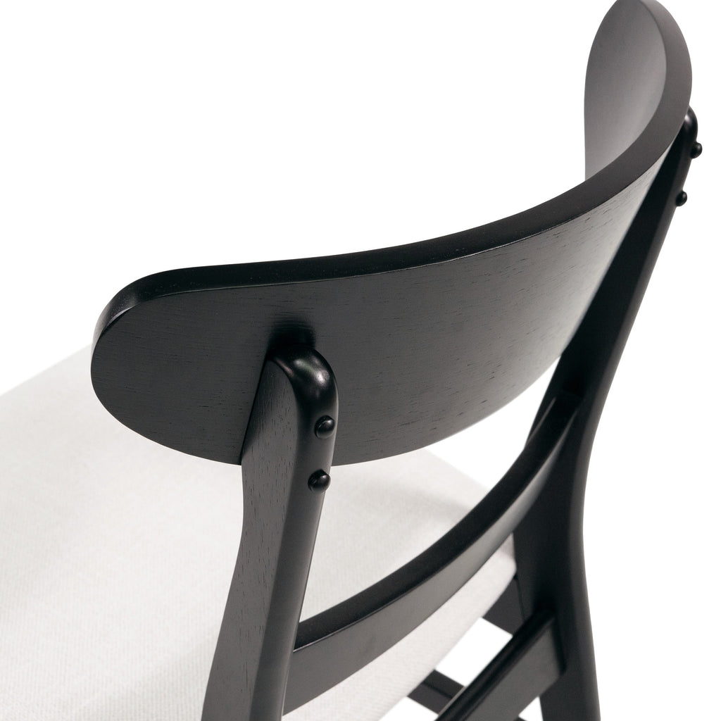 Chaise de salle à manger Abrielle en bois d'hévéa rembourrée de style milieu de siècle (lot de 2) par Christopher Knight Home