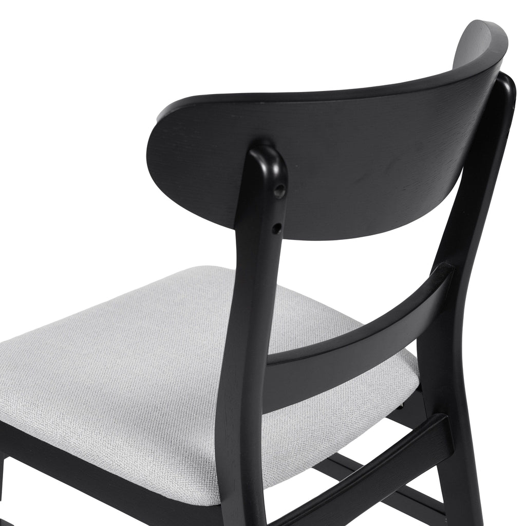 Chaise de salle à manger Abrielle en bois d'hévéa rembourrée de style milieu de siècle (lot de 2) par Christopher Knight Home