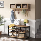 Ensemble de porte-manteaux et de bancs à chaussures pour entrée, porte-manteaux et porte-chaussures de style industriel