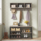 Ensemble de porte-manteaux et de bancs à chaussures pour entrée, porte-manteaux et porte-chaussures de style industriel