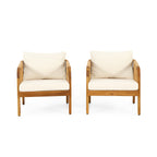 Ensemble de fauteuils club d'extérieur Jabe en bois d'acacia et osier par Christopher Knight Home