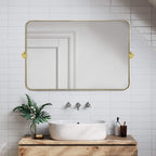 Miroir mural rectangulaire pivotant et inclinable en métal TEHOME Jonathan