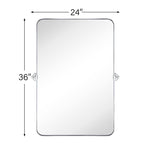 Miroir mural rectangulaire pivotant et inclinable en métal TEHOME Jonathan