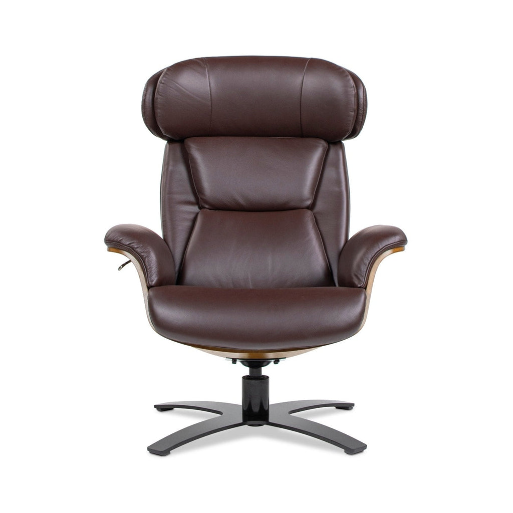 Fauteuil inclinable Jovan 31,5 en bois courbé et cuir véritable