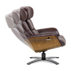 Fauteuil inclinable Jovan 31,5 en bois courbé et cuir véritable