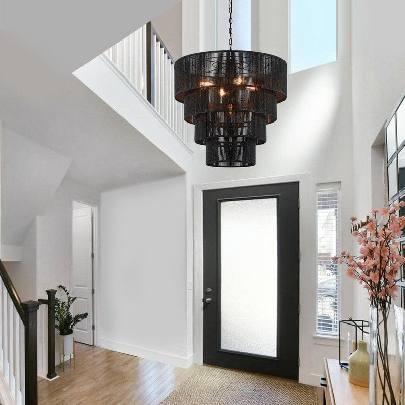 Suspension bohème KAWOTI largeur 26, 5 lumières, 4 niveaux