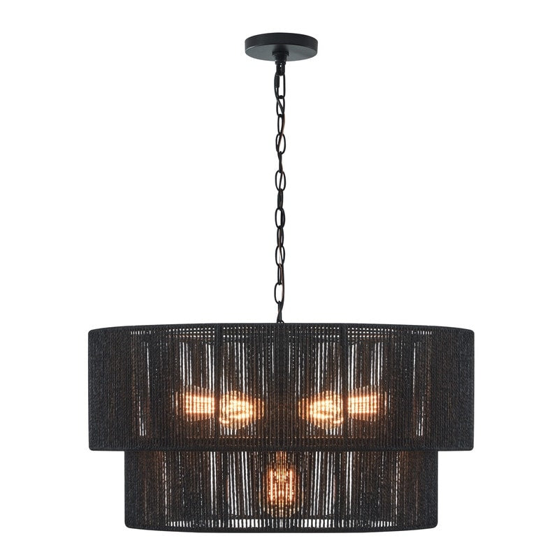 Suspension bohème KAWOTI largeur 26, 5 lumières, 4 niveaux
