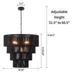 Suspension bohème KAWOTI largeur 26, 5 lumières, 4 niveaux