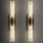 Appliques murales modernes en verre KAYLA, éclairage mural d'intérieur, luminaire de vanité avec abat-jour en verre (lot de 2)