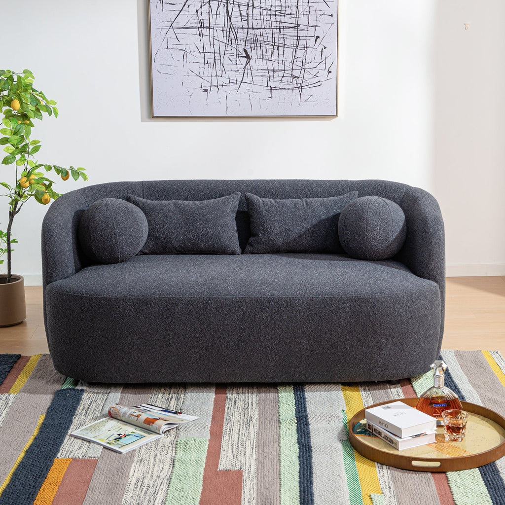 Causeuse 2 places rembourrée KINWELL Boucle avec oreillers
