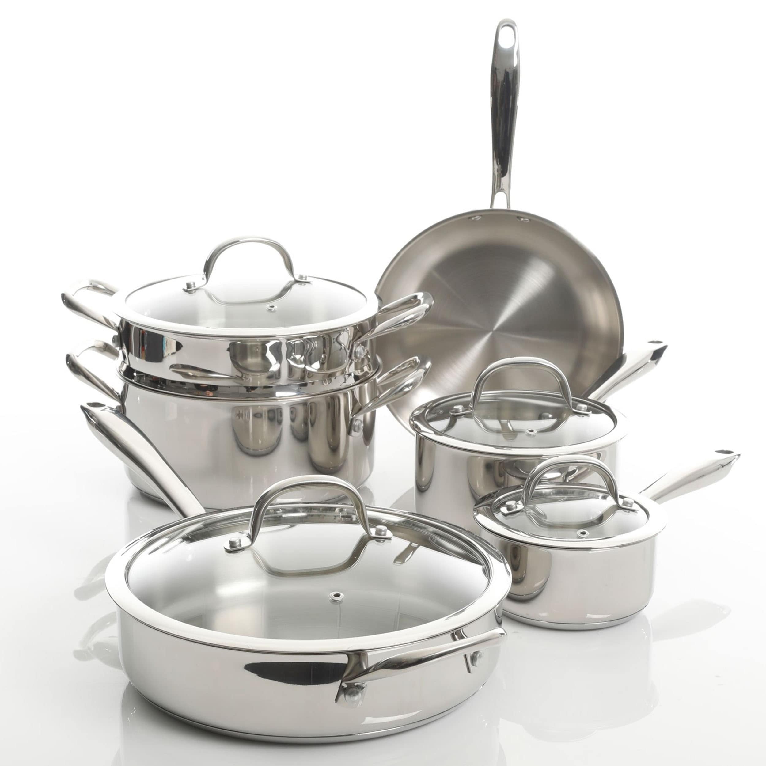 Batterie de cuisine Kenmore Elite Devon 10 pièces en acier inoxydable épais