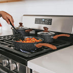 Batterie de cuisine antiadhésive, ensemble de 12 casseroles et poêles en granit