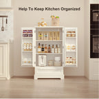 Armoire de rangement pour cuisine, garde-manger, armoire de rangement de salle de bain indépendante avec 2 portes et tiroirs