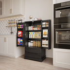 Armoire de rangement pour cuisine, garde-manger, armoire de rangement de salle de bain indépendante avec 2 portes et tiroirs