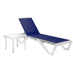 Chaise longue inclinable et réglable Kozyard Alan, pieds entièrement plats en aluminium et résine polypropylène